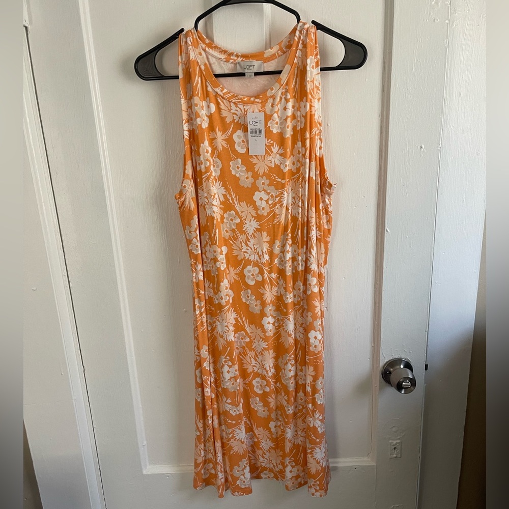 Orange sundress size L new with tags from the Loft